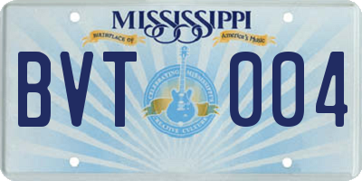 MS license plate BVT004