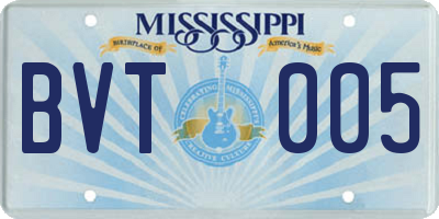 MS license plate BVT005