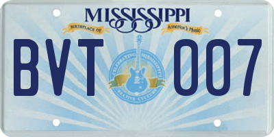 MS license plate BVT007
