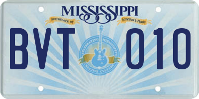 MS license plate BVT010