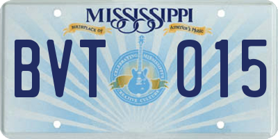 MS license plate BVT015