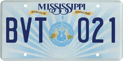 MS license plate BVT021
