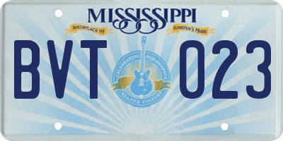 MS license plate BVT023