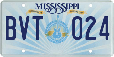 MS license plate BVT024