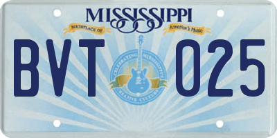 MS license plate BVT025