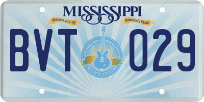 MS license plate BVT029