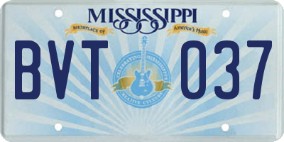 MS license plate BVT037