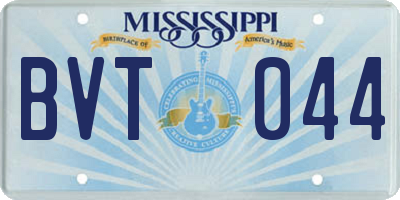 MS license plate BVT044