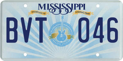 MS license plate BVT046