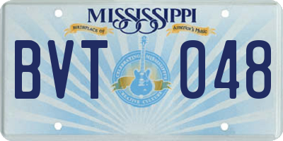 MS license plate BVT048