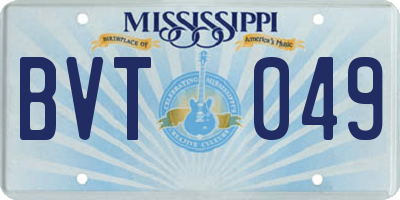 MS license plate BVT049