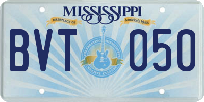 MS license plate BVT050