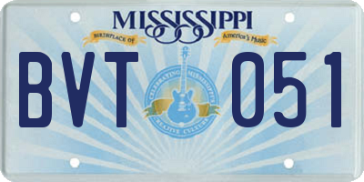 MS license plate BVT051