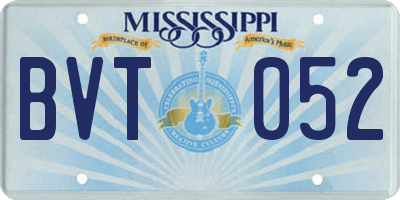 MS license plate BVT052