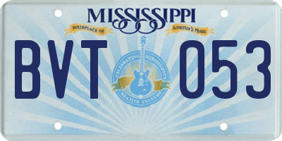 MS license plate BVT053