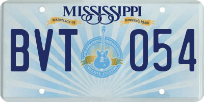MS license plate BVT054