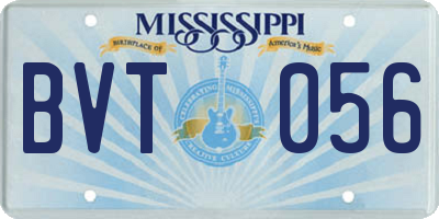 MS license plate BVT056