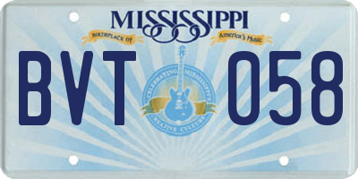 MS license plate BVT058