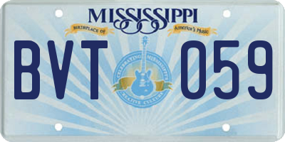 MS license plate BVT059