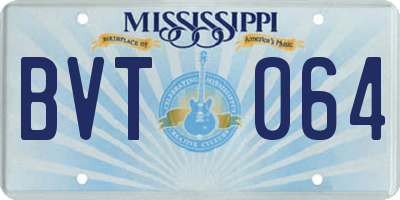MS license plate BVT064