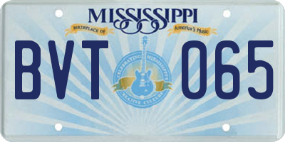 MS license plate BVT065