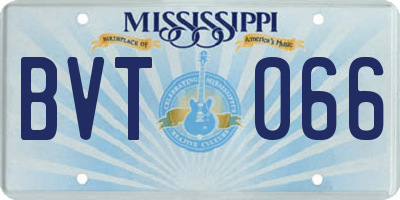 MS license plate BVT066