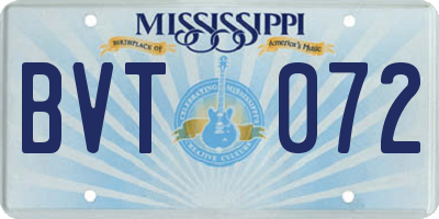 MS license plate BVT072