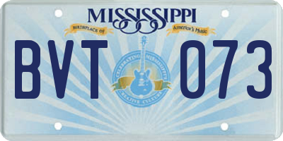 MS license plate BVT073