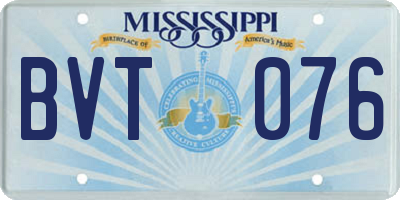 MS license plate BVT076