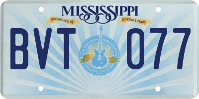 MS license plate BVT077