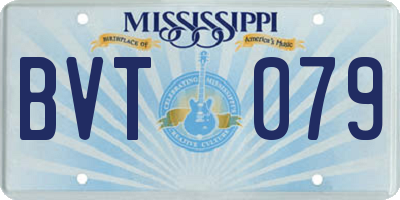 MS license plate BVT079