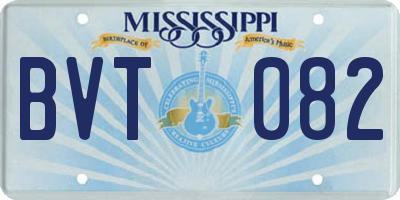 MS license plate BVT082