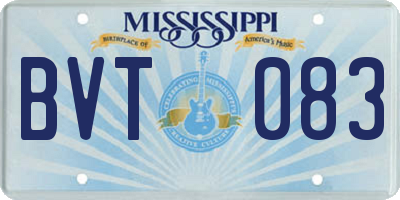 MS license plate BVT083