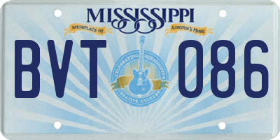MS license plate BVT086
