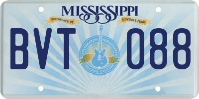 MS license plate BVT088