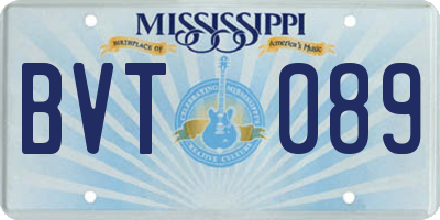 MS license plate BVT089