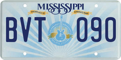 MS license plate BVT090