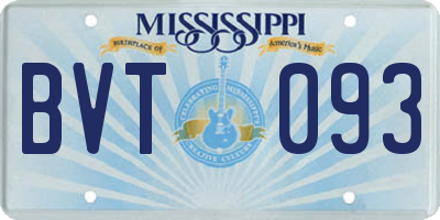 MS license plate BVT093