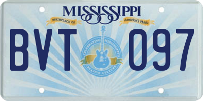 MS license plate BVT097