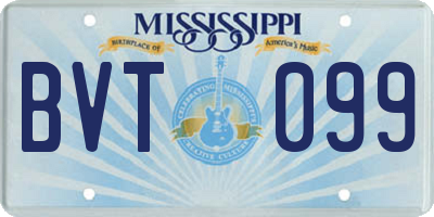 MS license plate BVT099
