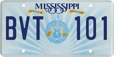 MS license plate BVT101