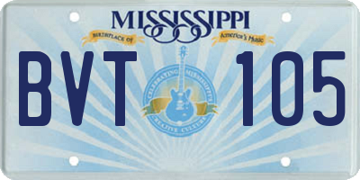 MS license plate BVT105