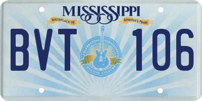 MS license plate BVT106