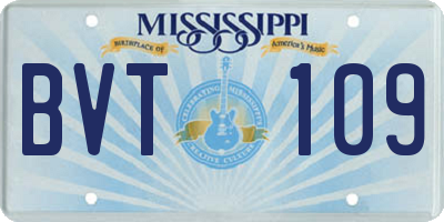 MS license plate BVT109