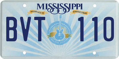 MS license plate BVT110