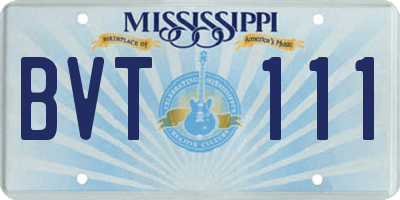 MS license plate BVT111