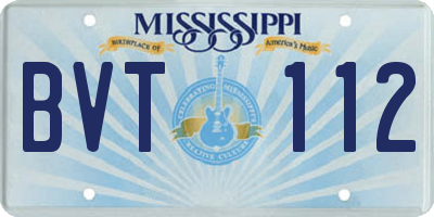 MS license plate BVT112