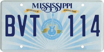MS license plate BVT114