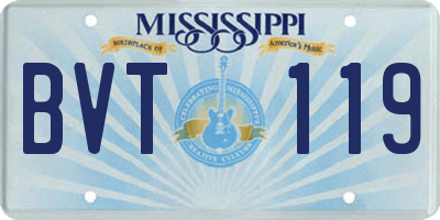 MS license plate BVT119
