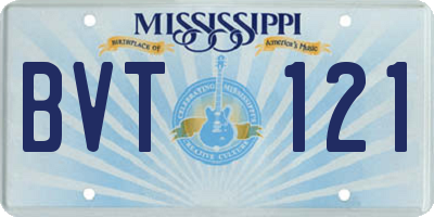 MS license plate BVT121